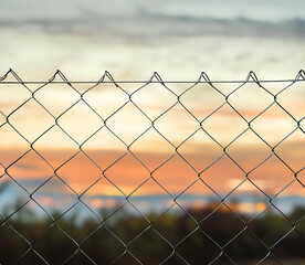 wire fence. seamless chain link fence. industrial fence
