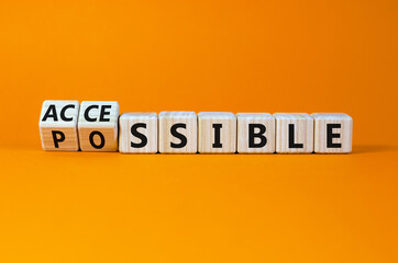 Possible and accessible symbol. Turned wooden cubes and changed the word possible to accessible....