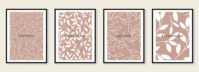 Social media banners, a beautiful line-art set of social media post templates with minimal abstract organic shapes, can be used also card, cover, Vector illustration.