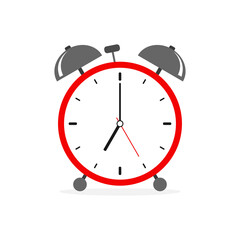 Retro alarm clock with bells. Illustration.