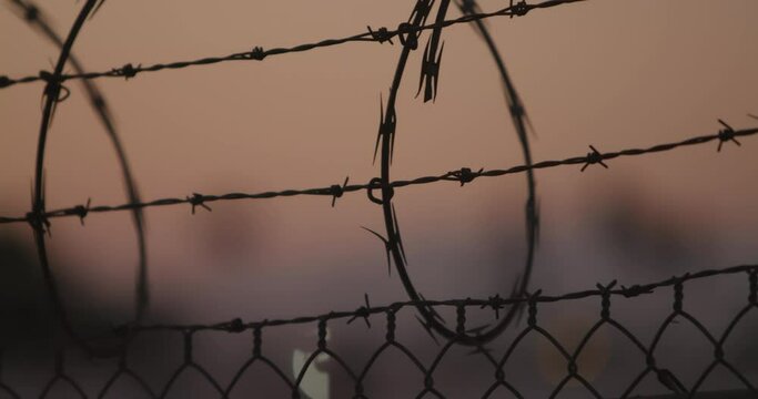 Barbed Wire at Sunset, Prison at Sunset, Concept, Death Row, No Escape