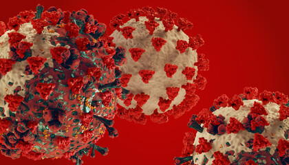 mutation variant of the Coronavirus Covid 19 symbolic virus cell 3d-illustration