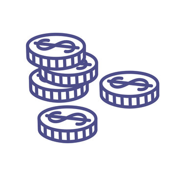 blue coins stack, money concept clip art preview