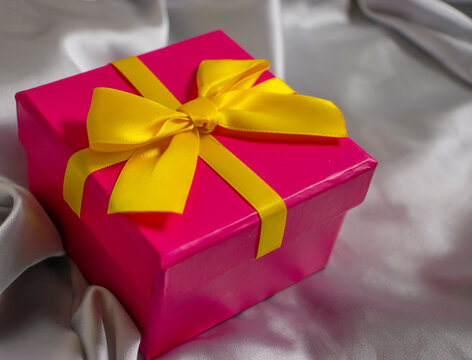 gift box on silk background