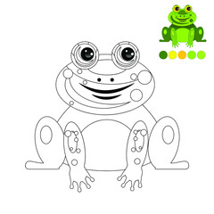 Coloring. For the development of the child. The toad is green . Vector. Frog .