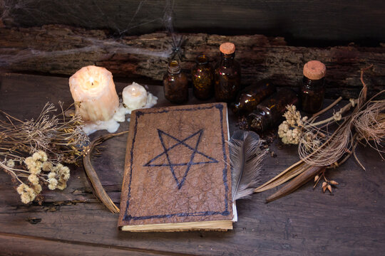 set of objects symbols of esoteric rituals