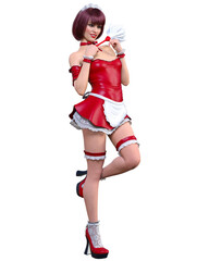 Atractive woman in maid uniform.