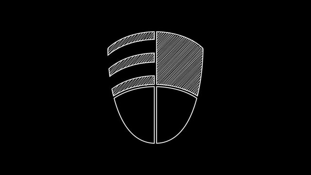 White line Football club logo template icon isolated on black background. Design element for logo, label, emblem, sign, poster. 4K Video motion graphic animation