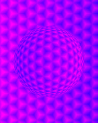 abstract violet 3d sphere with cube pattern