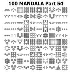 Fototapeta na wymiar Various Pattern collections 100 Mandala pattern set Doodles freehand