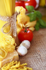 pasta and ingredients