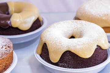 homemade cake with brigadeiro topping