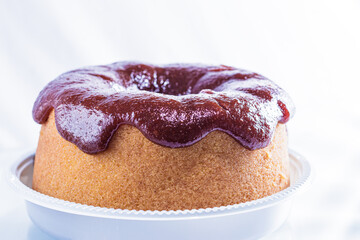 homemade cake with brigadeiro topping