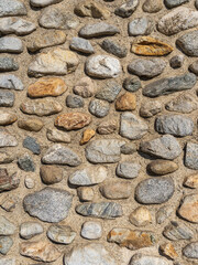 Rounded Fieldstone Wall Close-up - Vertical