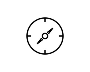 Compass line icon, outline vector sign, linear style pictogram isolated on white. Navigation symbol, logo illustration. Editable stroke.