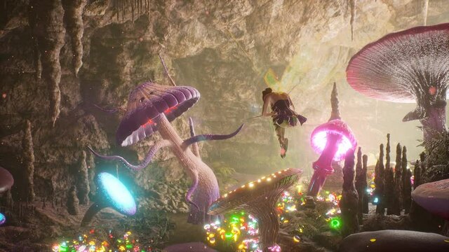 A beautiful fairy practiced in the use of magic and sorcery. The concept of magical and fairy-tale characters. The animation is perfect for fairy tales, fantasy, adventure, and magical backgrounds.