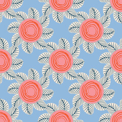 Vector abstract floral ornamental seamless pattern background