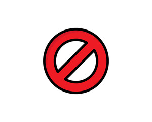 Traffic sign illustration, Not Allowed Sign, isolated on the white, illustration vector