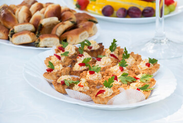 Table,restaurant,stand-up meal, an appetizer is a triumph