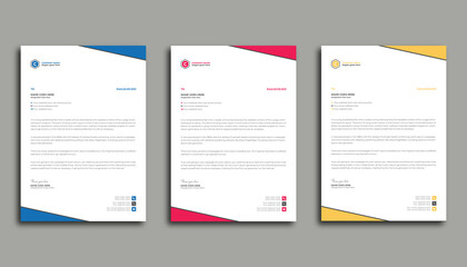 Corporate business creative, clean & modern print-ready professional letterhead design template in A4 size with color.