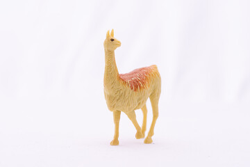 Gothenburg, Sweden - september 11 2021: Plastic toy llama on white background.