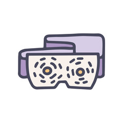 eyes massager color vector doodle simple icon