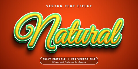 Text effects 3d natural, editable text style