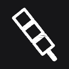 Meat ball line Icon design, white chalk. Draw a picture on the blackboard.