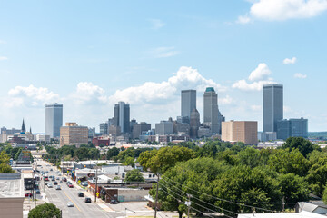Downtown Tulsa Oklahoma Skyline Route 66 - obrazy, fototapety, plakaty