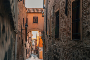 typical street of the city of Toledo, Spain