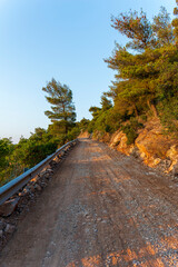 Hymettus mountain country road. Athens. Greece
