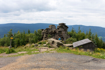 Clean Landscape in mountains Hruby Jesenik in the northeastern Bohemia, Czech Republic
