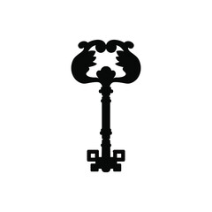 Vintage key icon vector. antiques illustration sign. old symbol.