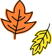 Vector set of autumn leaves