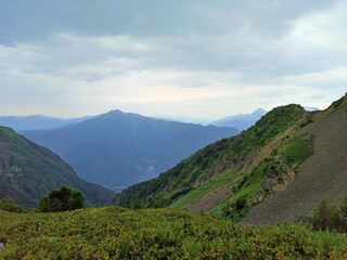 beautiful mountain valley in summer