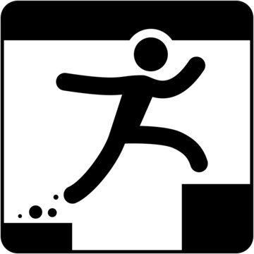 Overcoming Obstacles Vector Black And White Sign, Icon