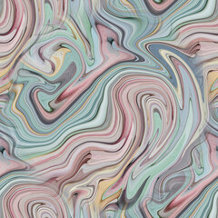 Seamless pattern with liquid and fluid marble texture, colourful pastel paint, mix colors, abstract