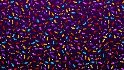 sweet candy halloween backgound with candy and purple to black gradient