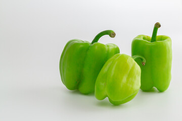 bell pepper, green pepper, pepper on white background