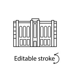 Shaheedh Hussain Adam Building Male outline icon. Maldives architecture. Editable stroke. Isolated vector illustration