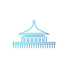Obraz premium Water building on stilts outline icon. Maldives attraction. Exotic restaurant. Isolated vector stock illustration