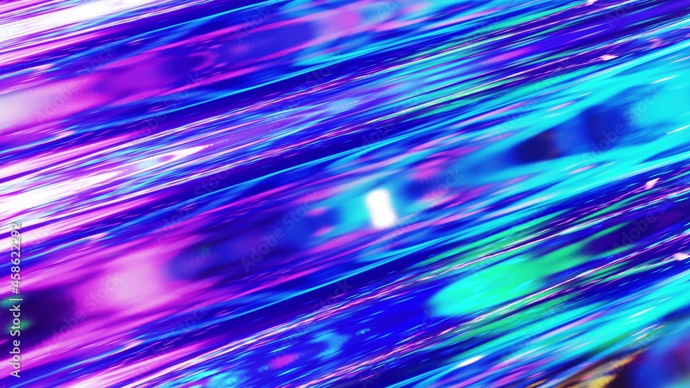 Poster 3d render. liquid pattern like waves. 3d stylish abstract iridescent bg of wavy surface like brillia