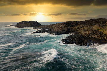 Drone aerial photograph of Blow Hole Point in Kiama in Australia