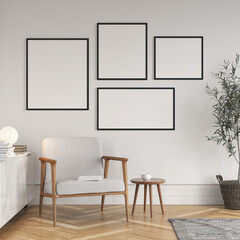 mockup, frame, white, decor, interior, blank picture, wall, interior, mock up, living room design, scandinavian style, interior, artwork. Home staging and minimalism concept