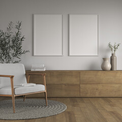 mockup, frame, white, decor, interior, blank picture, wall, interior, mock up, living room design, scandinavian style, interior, artwork. Home staging and minimalism concept