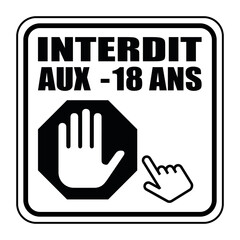 Fototapeta premium Logo interdit aux moins de 18 ans.