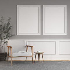 mockup, frame, white, decor, interior, blank picture, wall, interior, mock up, living room design, scandinavian style, interior, artwork. Home staging and minimalism concept