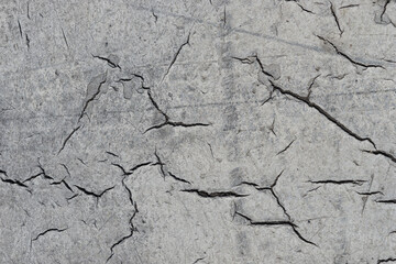 Grey aged concrete background with cracks