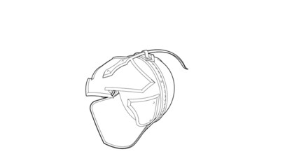 Medieval Battle Helmet Illustration