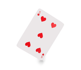 Playing card for poker on white background